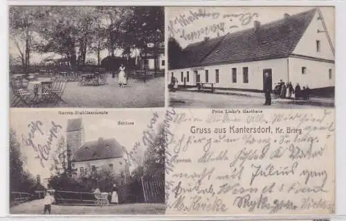 60761 Mehrbild Ak Gruß aus Kantersdorf Kreis Brieg Gasthaus usw. 1909