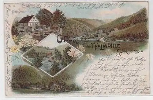 58841 Ak Lithographie Gruß aus der Thalmühle Schlesierthale 1899