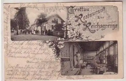 58710 Mehrbild Ak Grottau Restaurant zur Reichsgrenze 1903