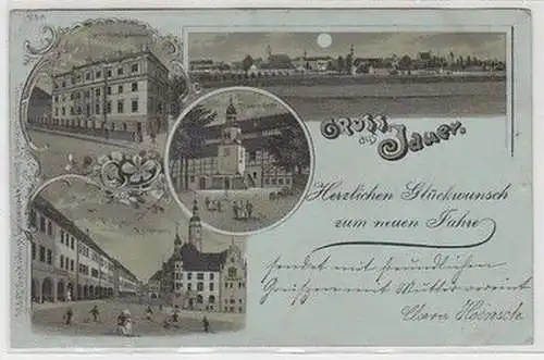 58966 Mondscheinkarte Gruss aus Jauer 1899