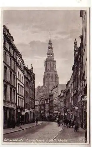 53131 Ak Schweidnitz Langstraße und Katholische Kirche 1944