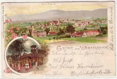 52893 Ak Lithographie Gruß aus Warmbrunn in Schlesien 1902