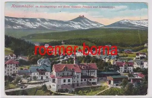 52644 Ak Krummhübel Karpacz Riesengebirge mit Hotel Goldner Frieden 1912