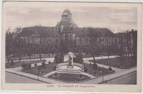 42725 Sagan kgl. Amtsgericht und Kriegerdenkmal 1915