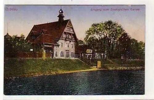 36434 Ak Breslau Eingang zum Zoologischen Garten 1917