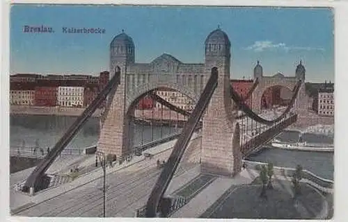 38078 Ak Breslau Kaiserbrücke um 1930