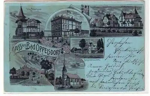 40158 Mondscheinkarte Gruß aus Bad Oppelsdorf 1902