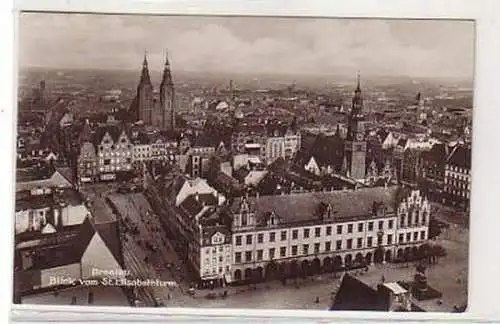 32527 Ak Breslau Blick vom St. Elisabethturm 1933