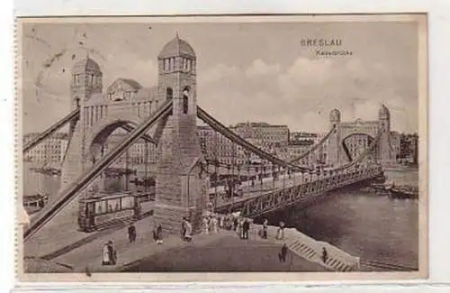 33587 Ak Breslau Schlesien Kaiserbrücke 1911