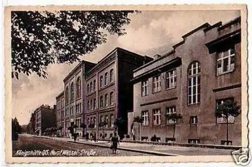 26275 Ak Königshütte O/ S. Straßenansicht um 1930