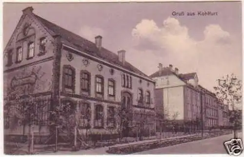 20165 Feldpost Ak Gruß aus Kohlfurt Schles. Schule 1917