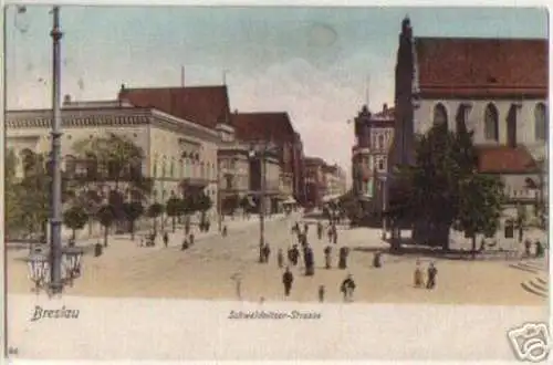 15568 Ak Breslau Schweidnitzer Strasse 1909