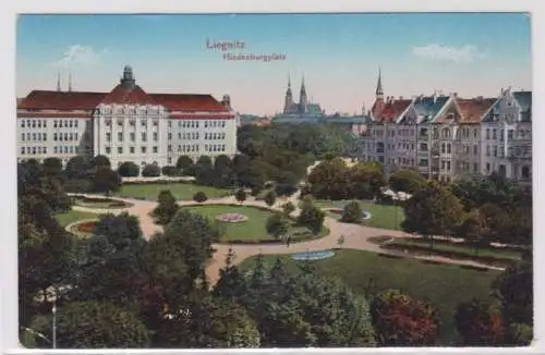 18118 Ak Liegnitz Legnica Hindenburgplatz um 1920