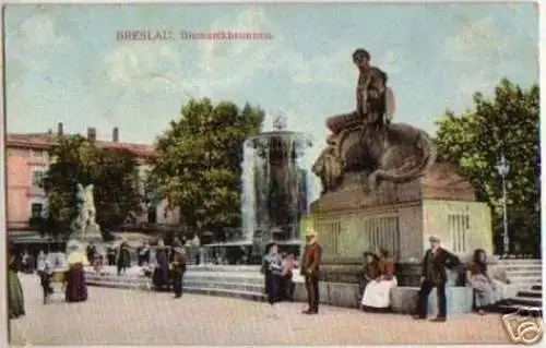 15800 Feldpost Ak Breslau Bismarckbrunnen 1915