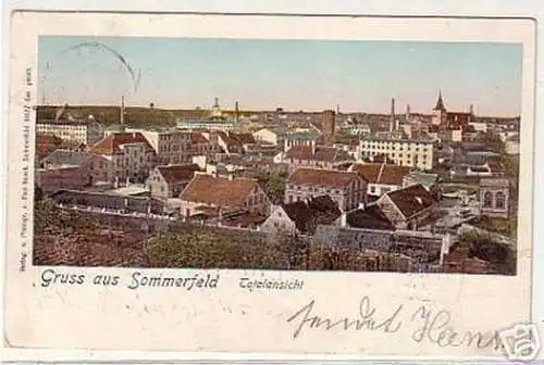 18049 Ak Gruß aus Sommerfeld Totalansicht 1902