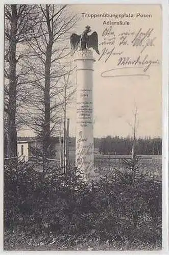 44592 Ak Truppenübungsplatz Posen Adlersäule 1914