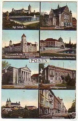 03217 Mehrbild Ak Posen Wilhelmsplatz usw. 1917