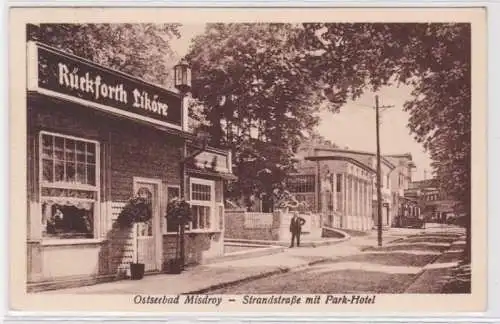 95753 Ak Ostseebad Misdroy Strandstraße mit Park-Hotel 1928