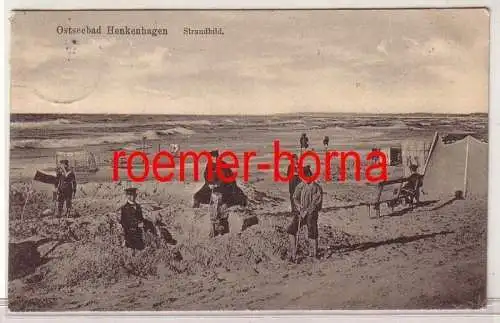 79592 Ak Ostseebad Henkenhagen Strandbild 1910