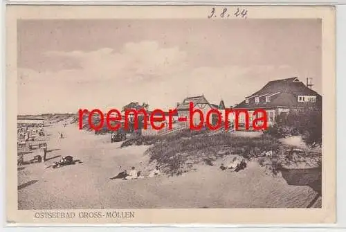 81194 Ak Ostseebad Gross Möllen Mielno in Pommern Strandmotiv 1924