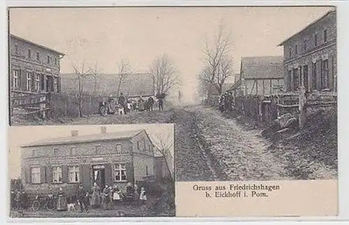 62919 Ak Gruss aus Friedrichshagen b. Eickhoff in Pommern um 1900