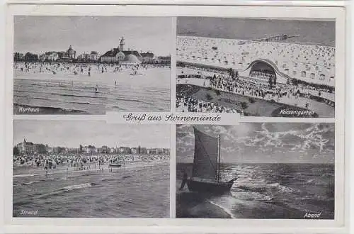 68107 Mehrbild Ak Gruß aus Swinemünde Kurhaus, Konzertgarten, Strand 1943