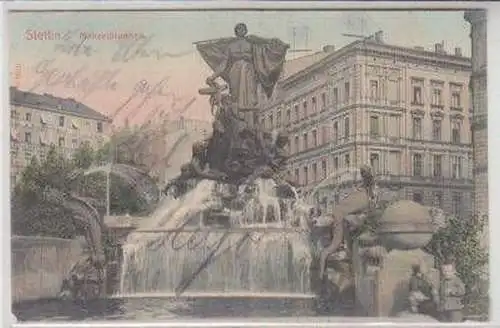 48737 Ak Stettin Manzelbrunnen 1903