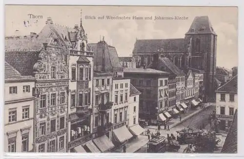 36749 Feldpost Ak Thorn Torun - Blick auf Wendisches Haus & Johannes-Kirche 1917