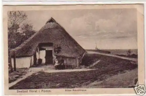 34152 Ak Seebad Horst i. Pomm. Altes Rauchhaus 1920