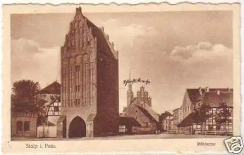 23677 Ak Stolp in Pommern Mühlentor 1929