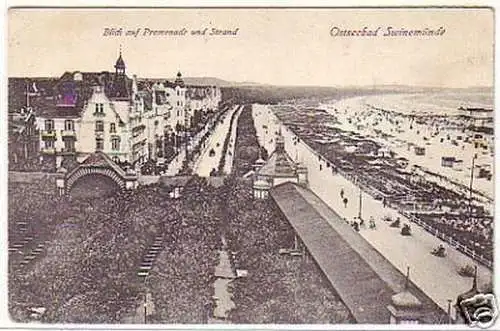 19546 Ak Seebad Swinemünde Strandpromenade um 1910