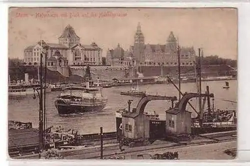 08647 Ak Stettin Hafenpartie und Hakenterrasse um 1910