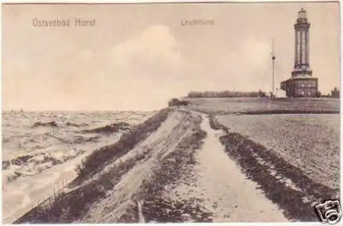 04476 Ak Ostseebad Horst Leuchtturm um 1920