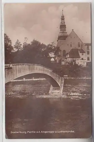 68641 Ak Insterburg Partie an der Angerapp und Lutherkirche 1928