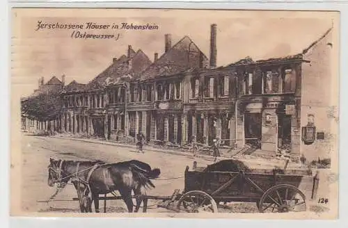 68948 Ak zerschossene Häuser in Hohenstein Ostpreussen 1915