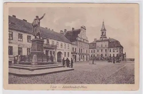 77264 AK Tilsit - Schenkendorf-Platz, Kaiser's Kaffee-Geschäft und Rathaus