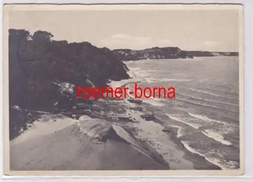 76960 Foto Ak Samlandküste Großkuhren Strand mit Zipfelberg 1940