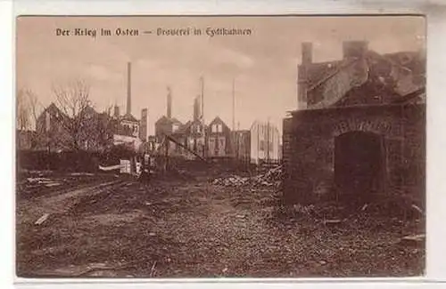 53616 Ak "Der Krieg im Osten" Brauerei in Eydtkuhnen um 1915