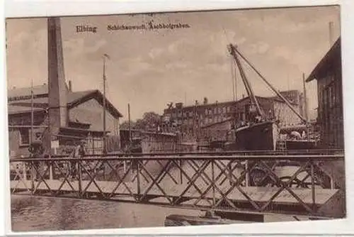 57791 Feldpost Ak Elbing Schichauwerft Aschhofgraben 1915