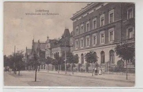 49356 Ak Insterburg Wilhelmstraße mit Reichsbank 1918