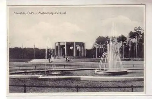 53273 Ak Allenstein in Ostpreussen Abstimmungsdenkmal um 1940