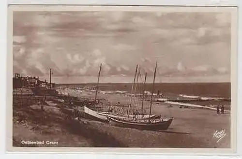 50812 Ak Ostseebad Cranz Boote am Strand 1931