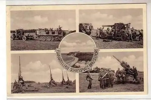 52215 Mehrbild Ak Flakartillerie Schiessplatz Brüsterort 1938