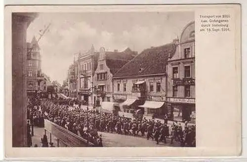 32069 Ak Transport von 5000 russischer Gefangenen durch Insterburg 1914