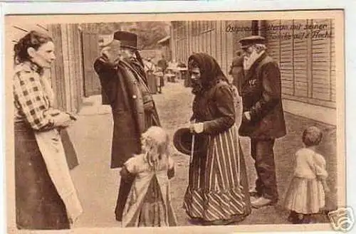 10918 Ak Ostpreussen Veteran auf der Flucht um 1915