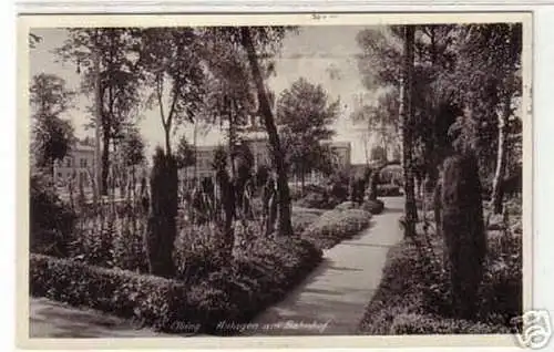 05808 Ak Elbing Ostpreussen Anlagen am Bahnhof 1939