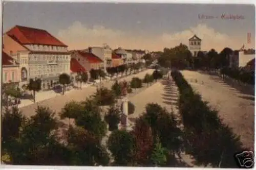 13759 Ak Lötzen Ostpreussen Marktplatz um 1910