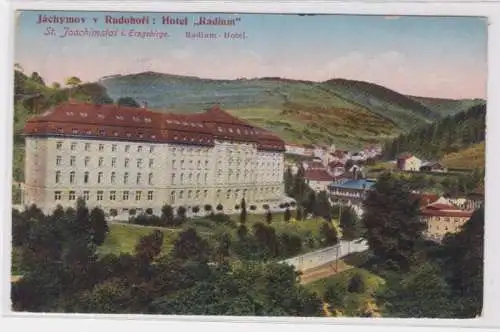 95170 Ak St. Joachimsthal Jáchymov im Erzgebirge - Blick aufs Radium Hotel 1932