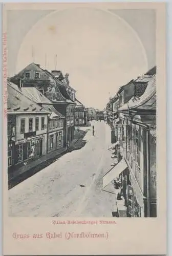 98750 Ak Gruß aus Gabel (Nordböhmen) Zittau Reichenberger Strasse um 1900