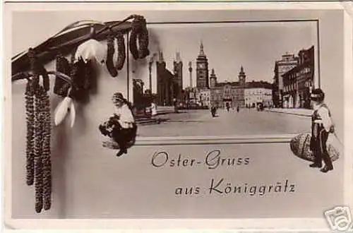 schöne Ak Oster-Gruss aus Königsgrätz 1941